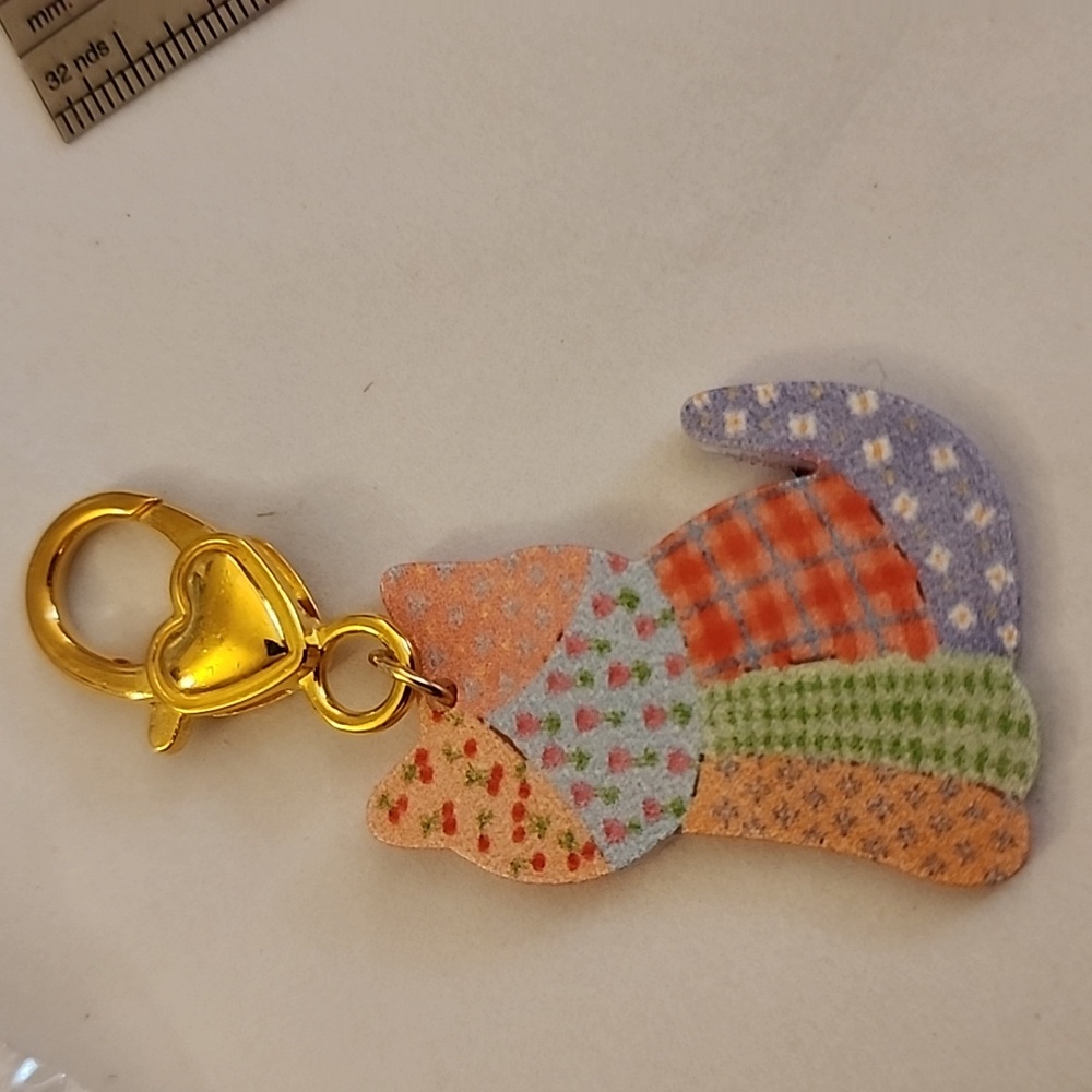 CAT  ZIPPER Pull purse charm Or Charm bracelet Lobster claw clip closure